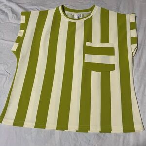 Glam Striped Green and White Shirt
Fashion Forward Trendy Versatile New
Stylish